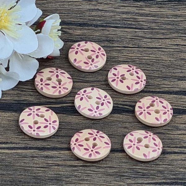 Bild på knapp Pink Flower från Go Handmade