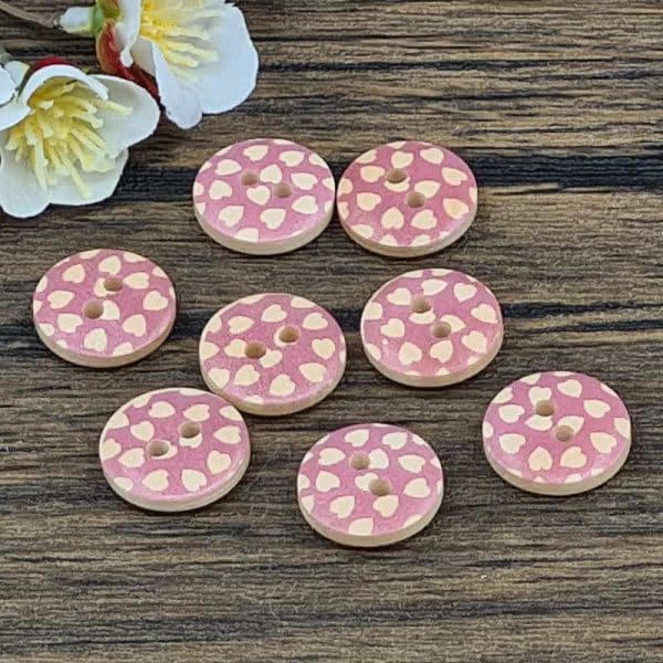 Bild på knapp Pink Heart från Go Handmade