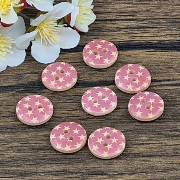 Bild på knapp Pink Star från Go Handmade